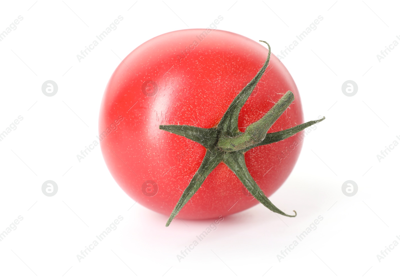 Photo of One ripe red tomato isolated on white