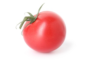 Photo of One ripe red tomato isolated on white