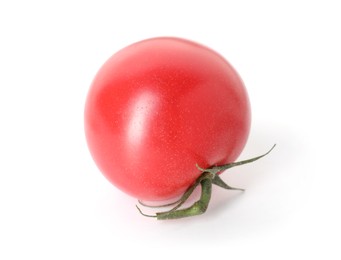 Photo of One ripe red tomato isolated on white