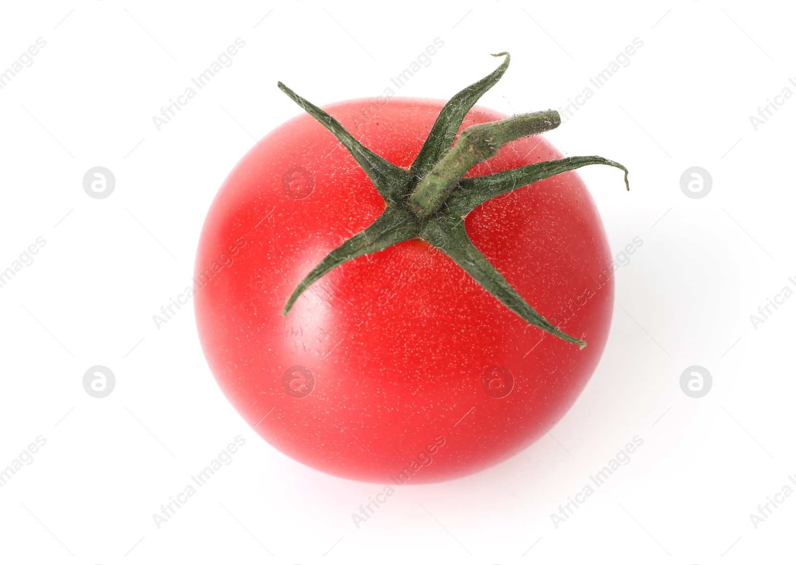 Photo of One ripe red tomato isolated on white