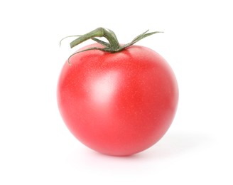 Photo of One ripe red tomato isolated on white