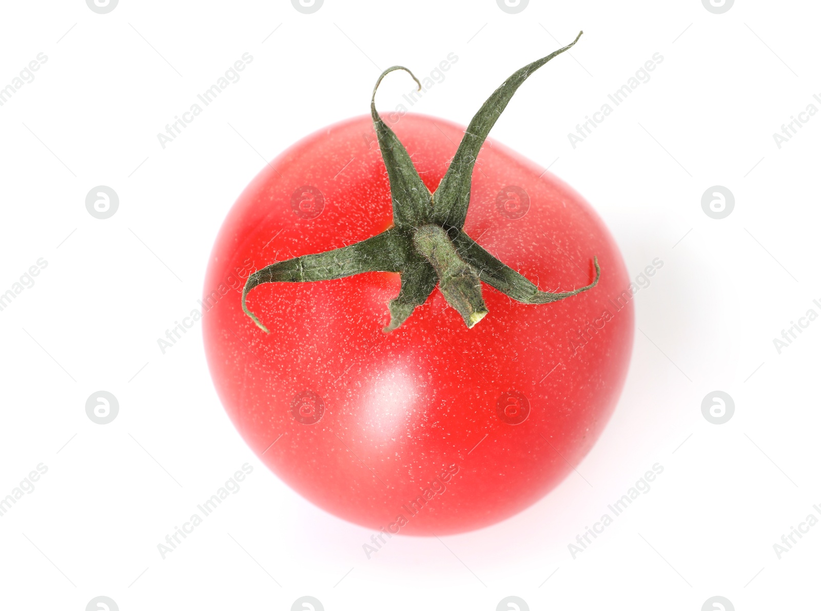 Photo of One ripe red tomato isolated on white