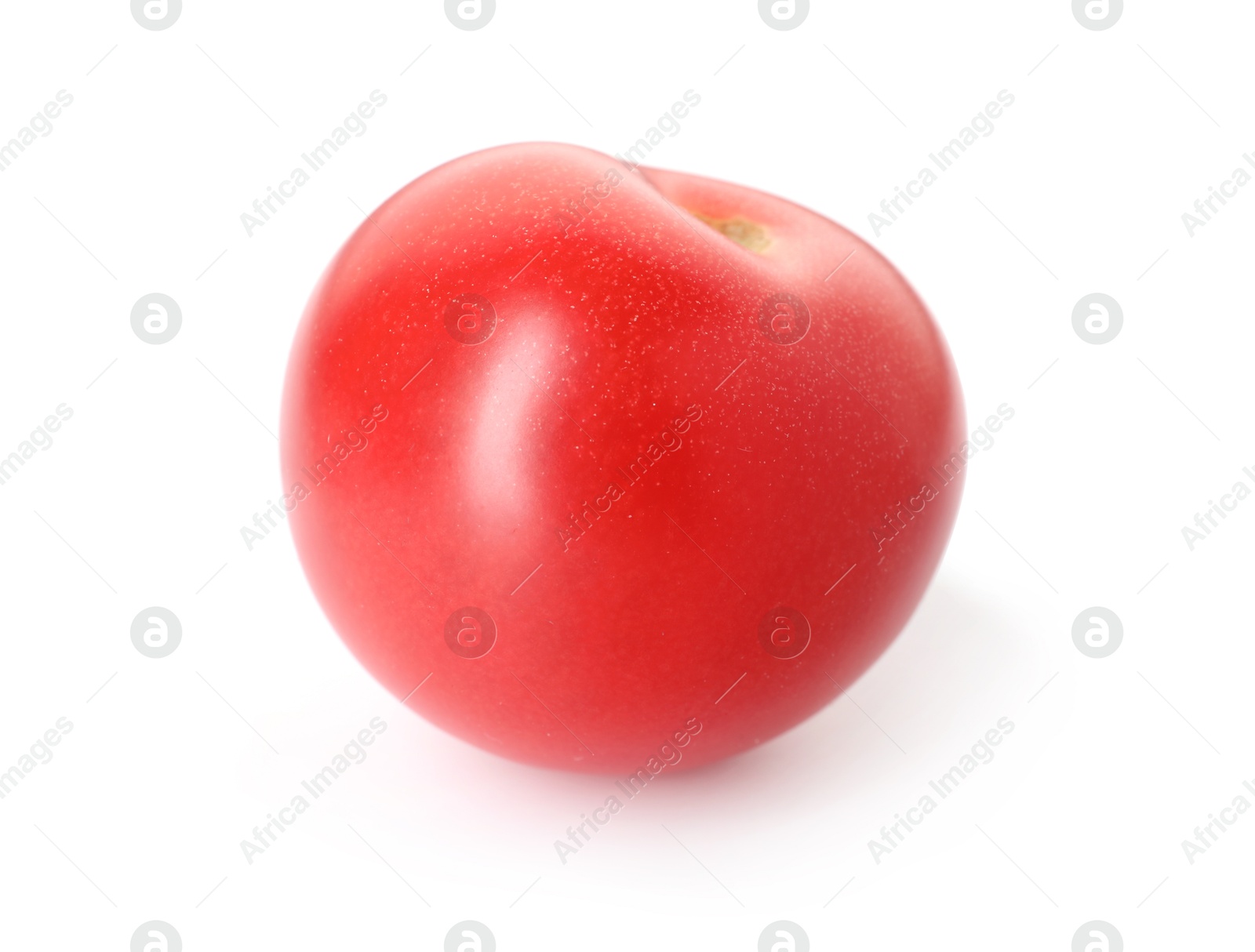 Photo of One ripe red tomato isolated on white