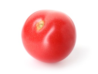 Photo of One ripe red tomato isolated on white