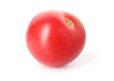 Photo of One ripe red tomato isolated on white