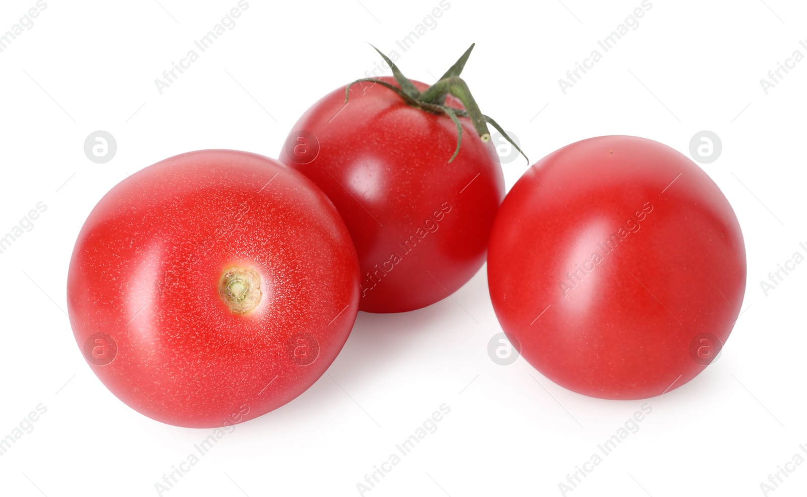 Many ripe red tomatoes isolated on white Photo of Many ripe red tomatoes isolated on white