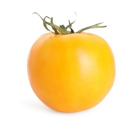 Photo of One ripe yellow tomato isolated on white