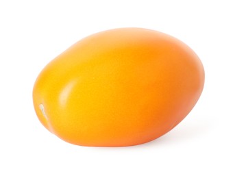 Photo of One ripe yellow tomato isolated on white