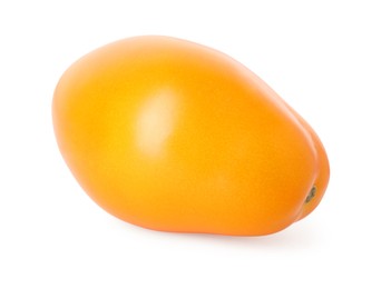 Photo of One ripe yellow tomato isolated on white