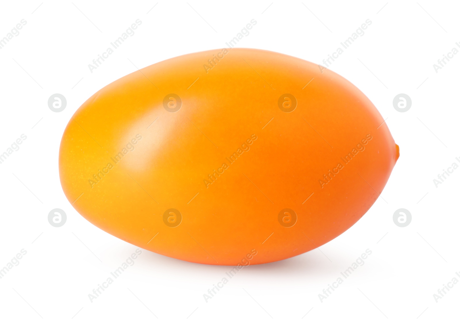 One ripe yellow tomato isolated on white Photo of One ripe yellow tomato isolated on white