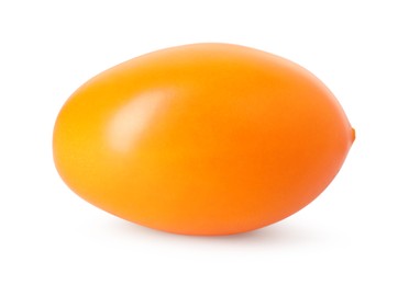Photo of One ripe yellow tomato isolated on white