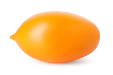 Photo of One ripe yellow tomato isolated on white
