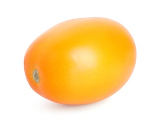Photo of One ripe yellow tomato isolated on white