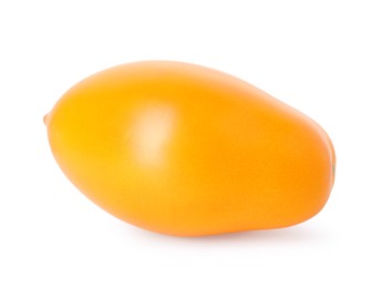 Photo of One ripe yellow tomato isolated on white