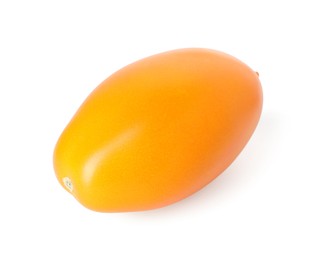 Photo of One ripe yellow tomato isolated on white