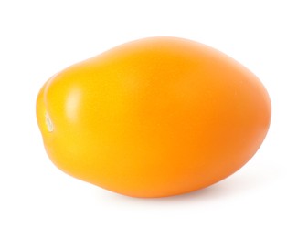 Photo of One ripe yellow tomato isolated on white