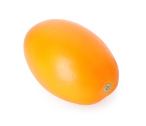 Photo of One ripe yellow tomato isolated on white