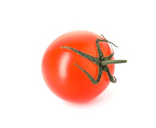 Photo of One ripe cherry tomato isolated on white