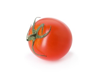 Photo of One ripe cherry tomato isolated on white