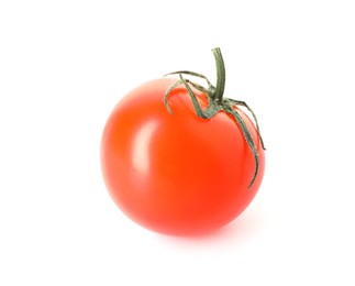 Photo of One ripe cherry tomato isolated on white