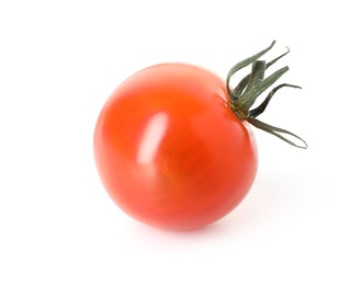 Photo of One ripe cherry tomato isolated on white