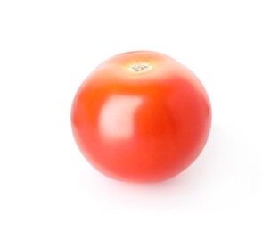 Photo of One ripe cherry tomato isolated on white