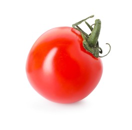 Photo of One ripe cherry tomato isolated on white