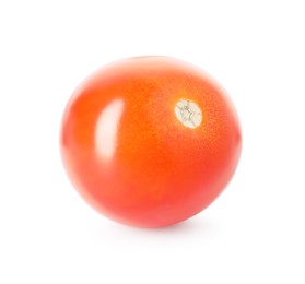 Photo of One ripe cherry tomato isolated on white