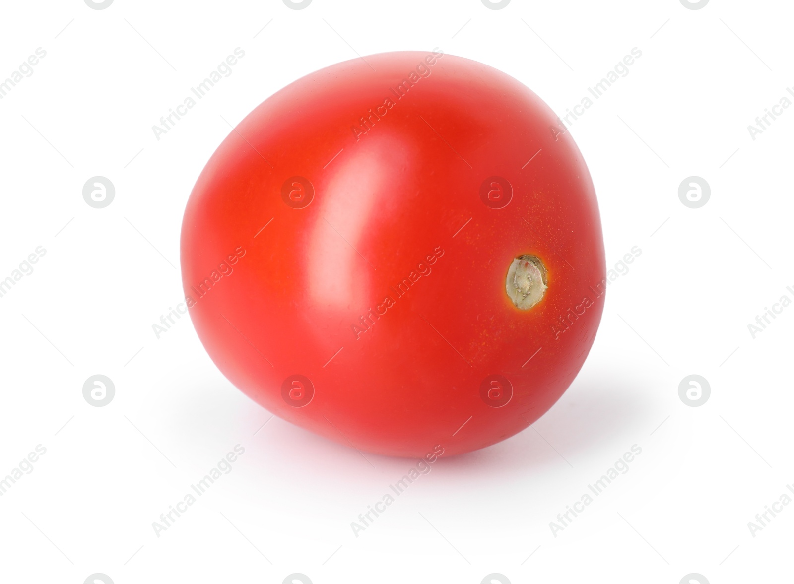 Photo of One ripe red tomato isolated on white