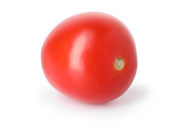 Photo of One ripe red tomato isolated on white