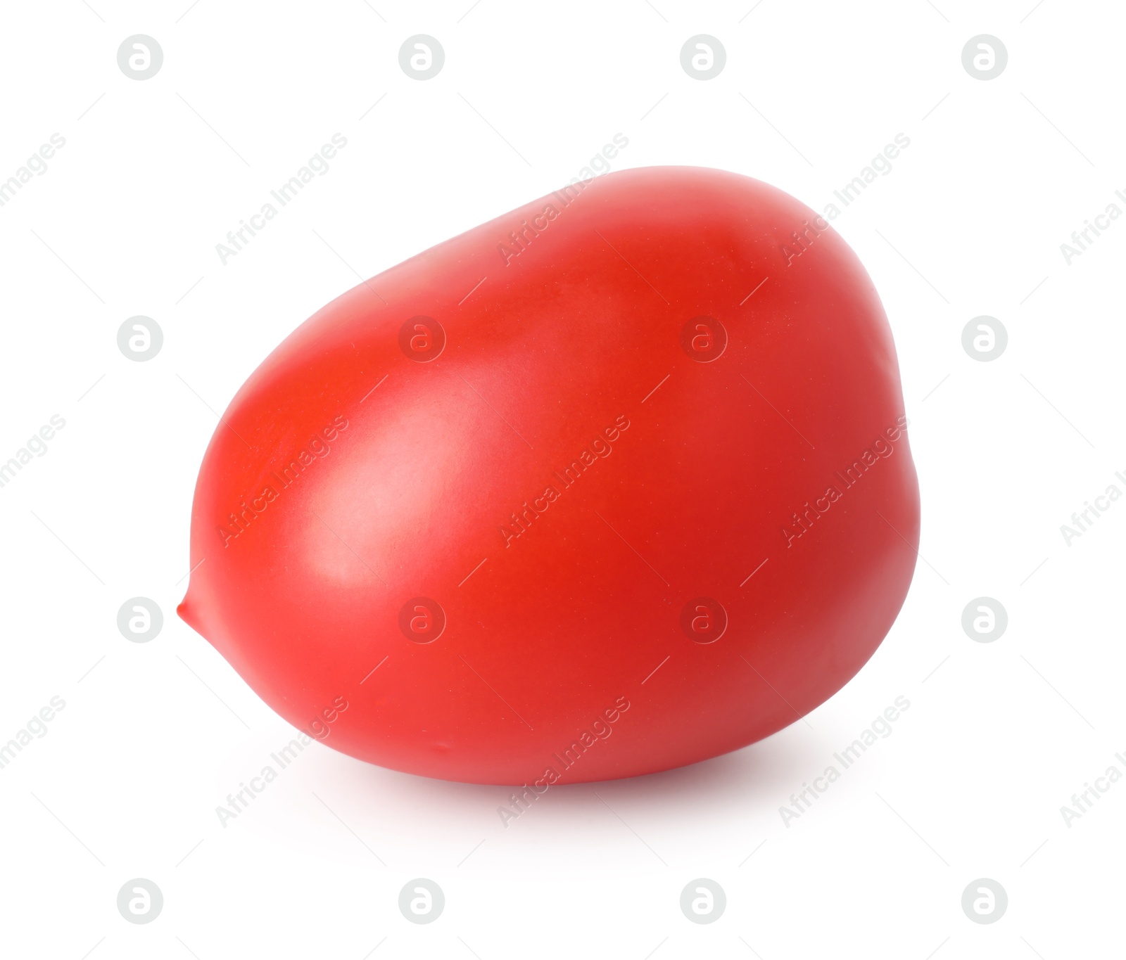 Photo of One ripe red tomato isolated on white