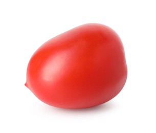 Photo of One ripe red tomato isolated on white