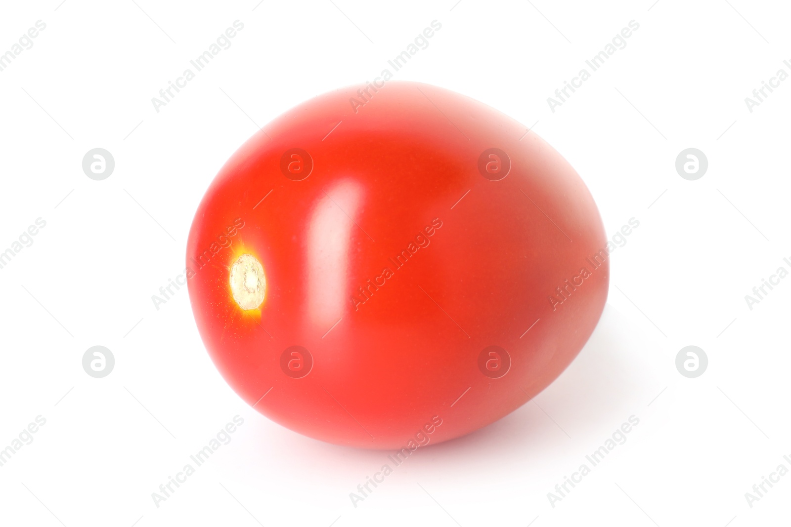 Photo of One ripe red tomato isolated on white