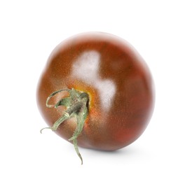Photo of One ripe brown tomato isolated on white