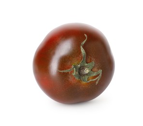 Photo of One ripe brown tomato isolated on white