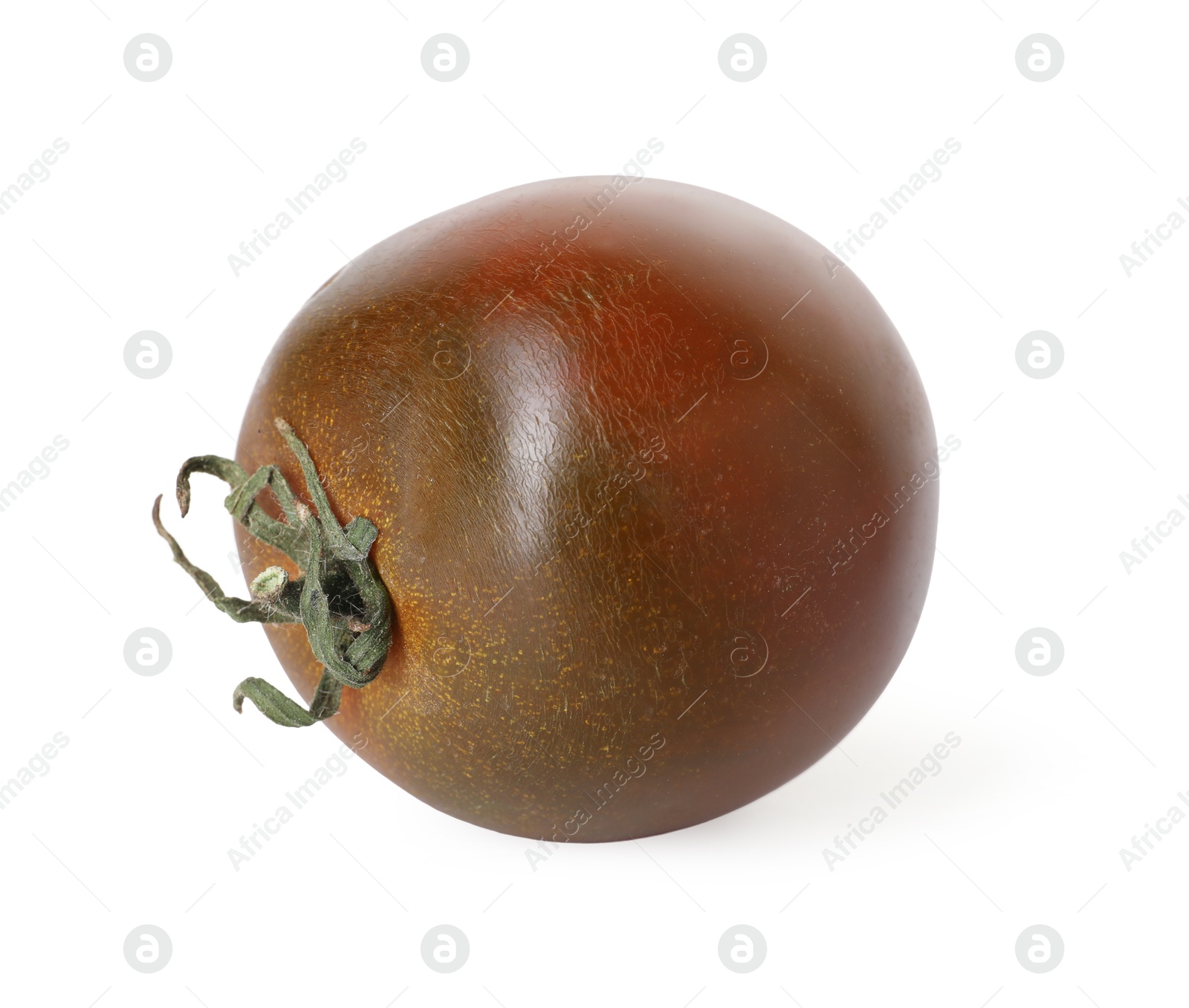Photo of One ripe brown tomato isolated on white