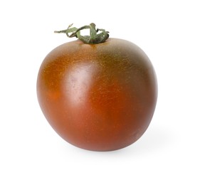 Photo of One ripe brown tomato isolated on white