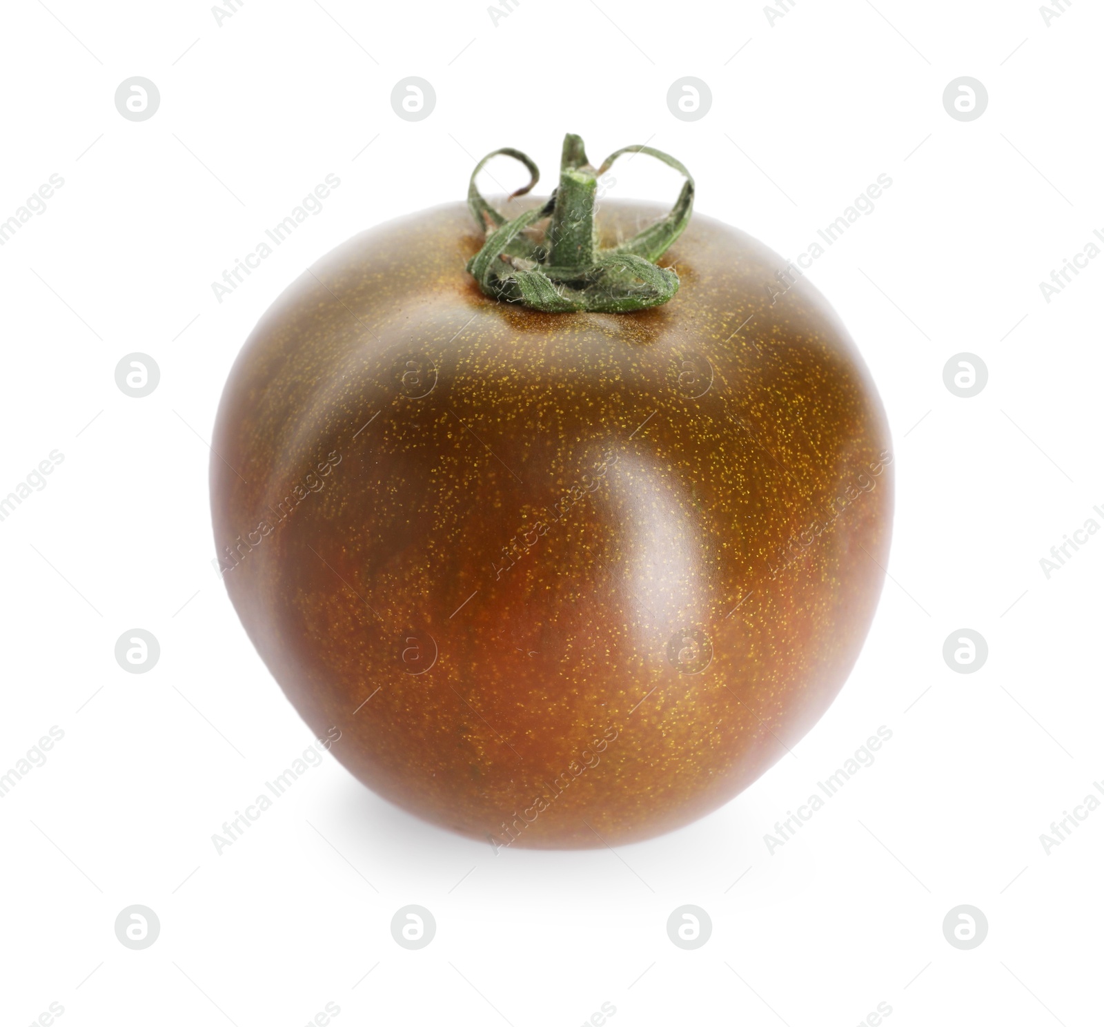 One ripe brown tomato isolated on white Photo of One ripe brown tomato isolated on white