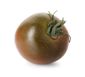 Photo of One ripe brown tomato isolated on white