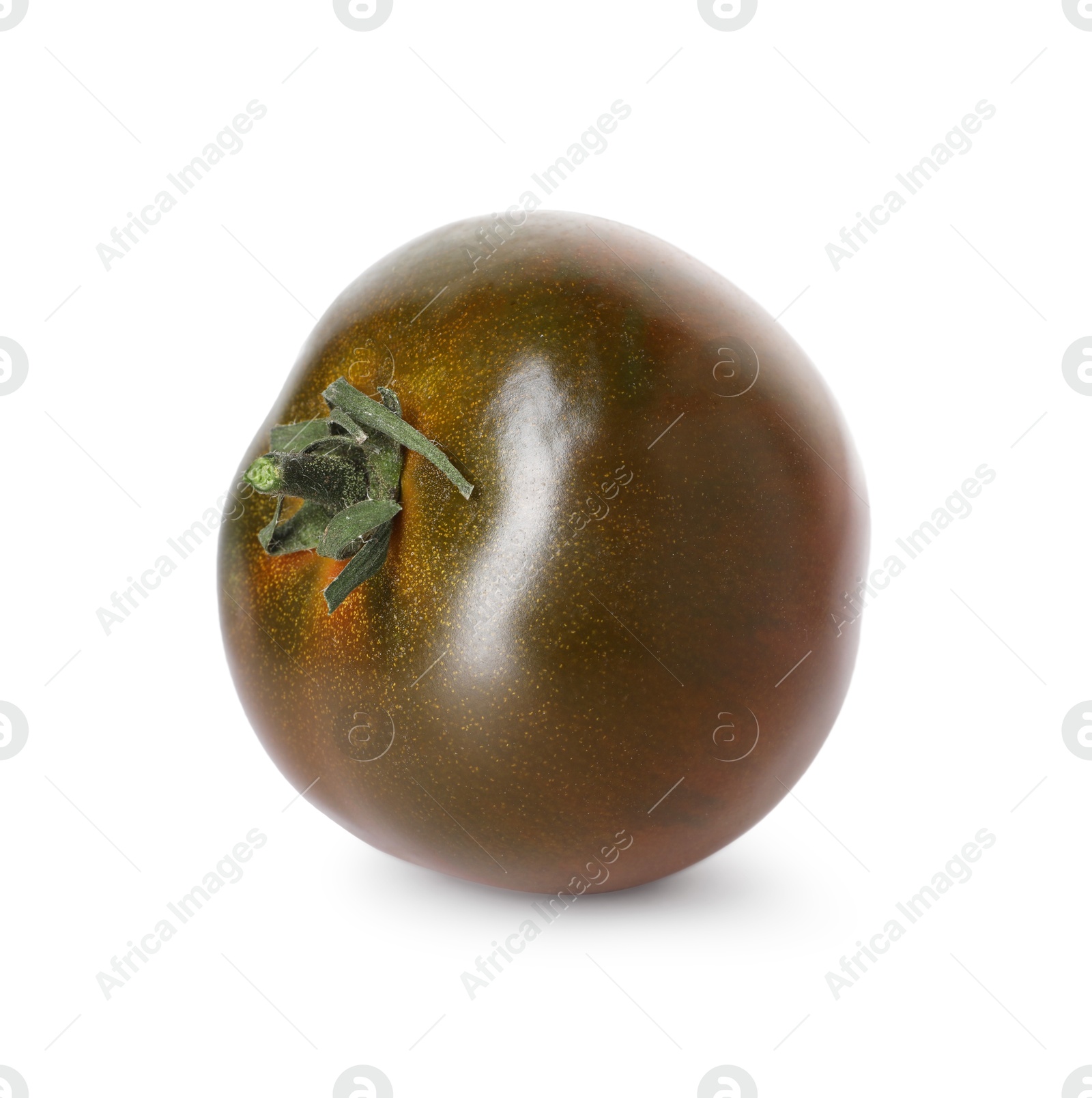 One ripe brown tomato isolated on white Photo of One ripe brown tomato isolated on white