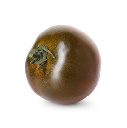Photo of One ripe brown tomato isolated on white