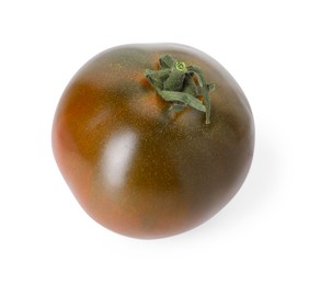 Photo of One ripe brown tomato isolated on white