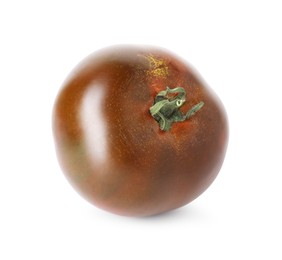 Photo of One ripe brown tomato isolated on white