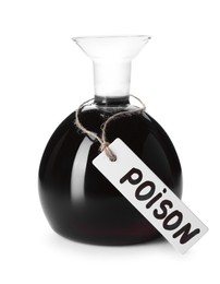 Photo of One flask with poison isolated on white