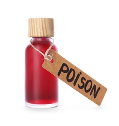 Photo of One bottle with poison isolated on white