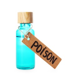Photo of One bottle with poison isolated on white