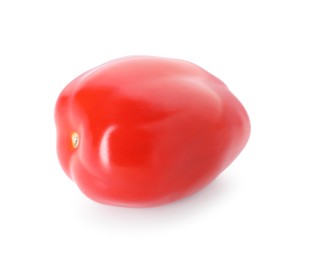 Photo of One ripe red tomato isolated on white