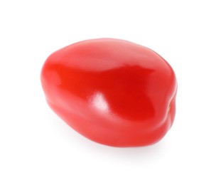 Photo of One ripe red tomato isolated on white