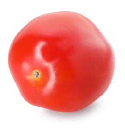 Photo of One ripe red tomato isolated on white