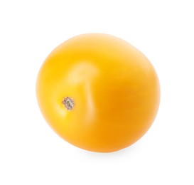 Photo of One ripe yellow tomato isolated on white